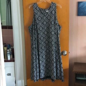 Knee length fit and flare sleeveless dress